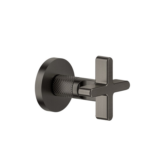 Immagine di Gessi INCISO+ parte esterna rubinetto d'arresto alta portata, portata a 3 bar circa 40 l/min, finitura black metal brushed PVD 58363#707