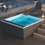 Immagine di Novellini DIVINA XXL SPA STANDARD minipiscina idromassaggio da esterno con cromolight+audio Bluetooth+purificazione Aquaclean (UV+ozono), L.230 P.215 H.85, per 6 persone, sedile colore nero, vasca colore bianco finitura lucido DOXXL5O9-W10H