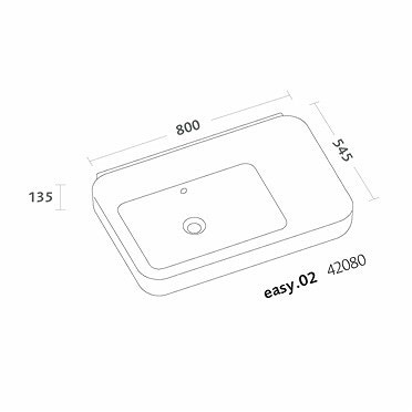 Immagine di Pozzi Ginori Easy.02 lavabo asimmetrico 80 destro, bianco 42080000