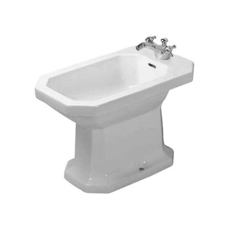 Immagine di Duravit 1930 bidet a pavimento, con troppopieno e bordo per rubinetteria, colore bianco 0267100000
