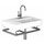 Pozzi Ginori Easy.02 composizione lavabo asimmetrico 80 sinistro, bianco; barra portasciugamani in ottone cromato. 4205000