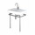 Pozzi Ginori Easy.02 composizione lavabo asimmetrico 80 destro, bianco; struttura in ottone cromato. 4201000