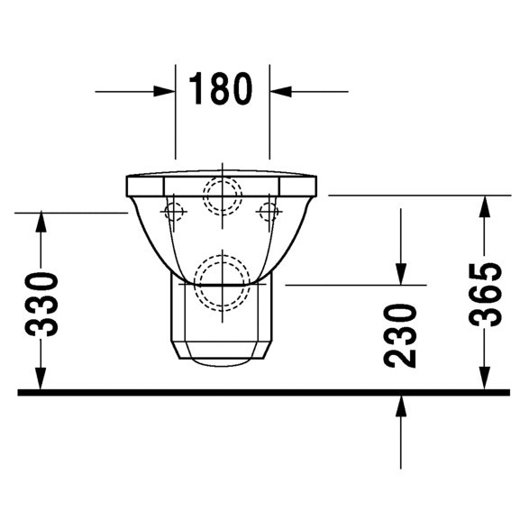 Immagine di Duravit 1930 vaso sospeso a cacciata, UWL classe 2, senza sedile, colore bianco 0182090000