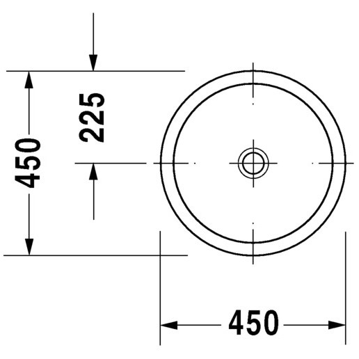 Immagine di Duravit ARCHITEC lavabo da incasso Ø 45 cm, senza foro, per incasso soprapiano, senza troppopieno, lato inferiore smaltato, colore bianco 0318450000