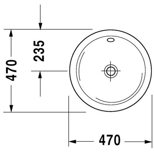 Immagine di Duravit ARCHITEC lavabo da incasso Ø 47 cm, senza foro, per incasso soprapiano, senza troppopieno, lato inferiore smaltato, colore bianco 0468470000