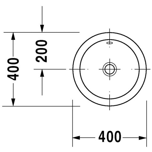 Immagine di Duravit ARCHITEC lavabo da incasso Ø 40 cm, senza foro, per incasso soprapiano, senza troppopieno, lato inferiore smaltato, colore bianco 0318400000