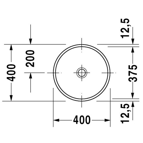 Immagine di Duravit ARCHITEC lavabo da incasso Ø 37.5 cm senza foro, per incasso sottopiano, senza troppopieno, colore bianco 0319370000