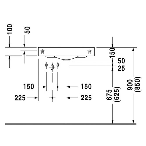 Immagine di Duravit ARCHITEC lavabo d'angolo 63.5 cm monoforo con foro diaframmato per dispenser portasapone a destra, senza troppopieno, con bordo per rubinetteria, lato inferiore smaltato, colore bianco 0448450000