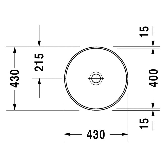Immagine di Duravit ARCHITEC lavabo da incasso Ø 40 cm senza foro, per incasso sottopiano, senza troppopieno, colore bianco 0463400000