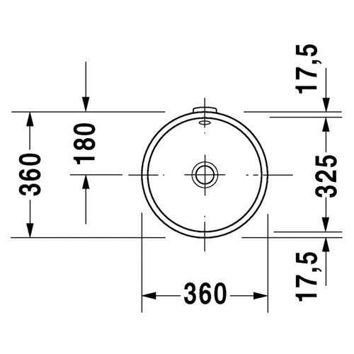 Immagine di Duravit ARCHITEC lavabo da incasso Ø 32.5 cm senza foro, per incasso sottopiano, con troppopieno, lato inferiore smaltato, colore bianco 0319320000