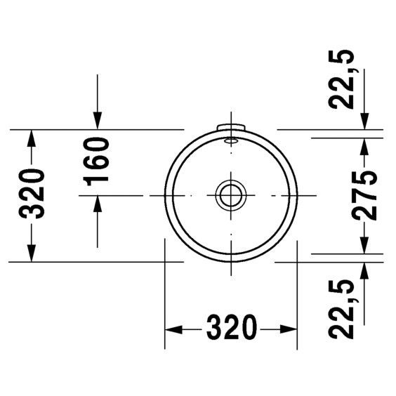 Immagine di Duravit ARCHITEC lavabo da incasso Ø 27.5 cm senza foro, per incasso sottopiano, con troppopieno, lato inferiore smaltato, colore bianco 0319270000