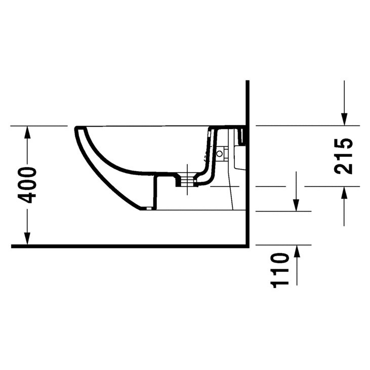 Immagine di Duravit ARCHITEC bidet sospeso con un foro per rubinetteria, con troppopieno, con bordo per rubinetteria, colore bianco 2531150000