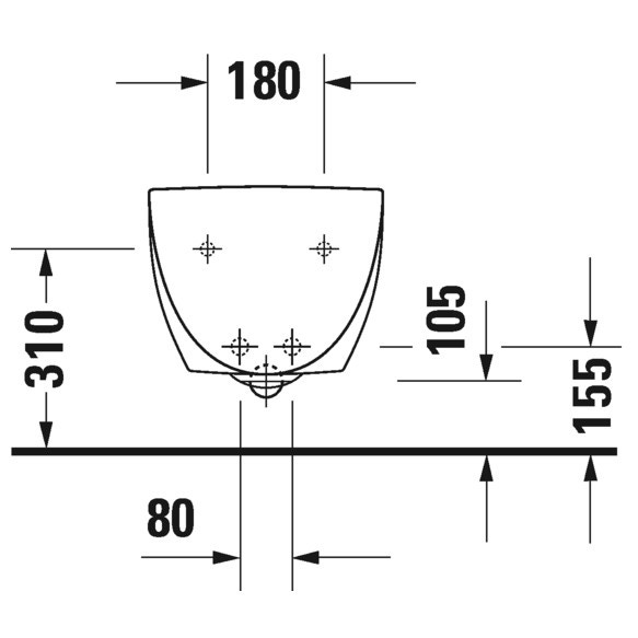 Immagine di Duravit ARCHITEC bidet sospeso con un foro per rubinetteria, con troppopieno, con bordo per rubinetteria, colore bianco 2531150000