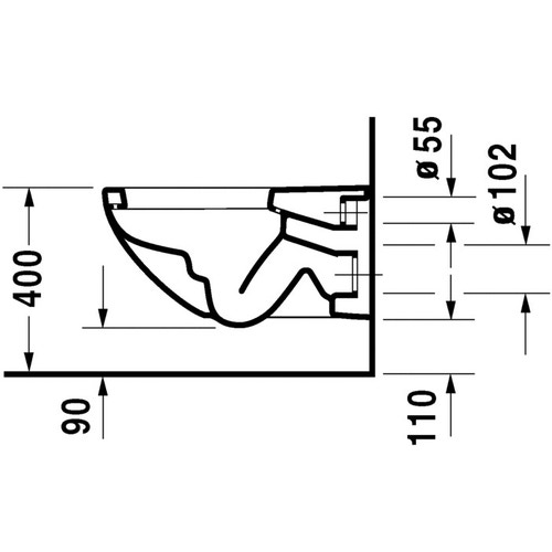 Immagine di Duravit ARCHITEC vaso sospeso a cacciata, UWL classe 1, fabbisogno di acqua di risciacquo 4,5 l, senza sedile, colore bianco 2546090064