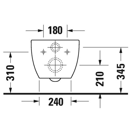 Immagine di Duravit ARCHITEC vaso sospeso Rimless® a cacciata, senza brida, senza coperchio, fabbisogno di acqua di risciacquo 4,5 l, UWL classe 1, HygieneGlaze, colore bianco 2572092000