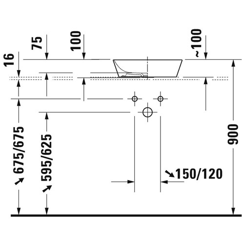 Immagine di Duravit CAPE COD bacinella da appoggio soprapiano L.40 P.36 cm senza troppopieno, interno colore bianco finitura lucido, esterno colore bianco finitura opaco 2328402600