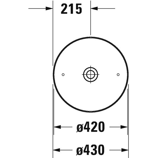 Immagine di Duravit CAPE COD bacinella da appoggio soprapiano Ø 43 cm senza troppopieno, colore bianco  finitura lucido 2328430000