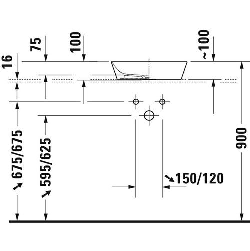 Immagine di Duravit CAPE COD bacinella da appoggio soprapiano 43 cm senza troppopieno, colore bianco finitura lucido 2340430000