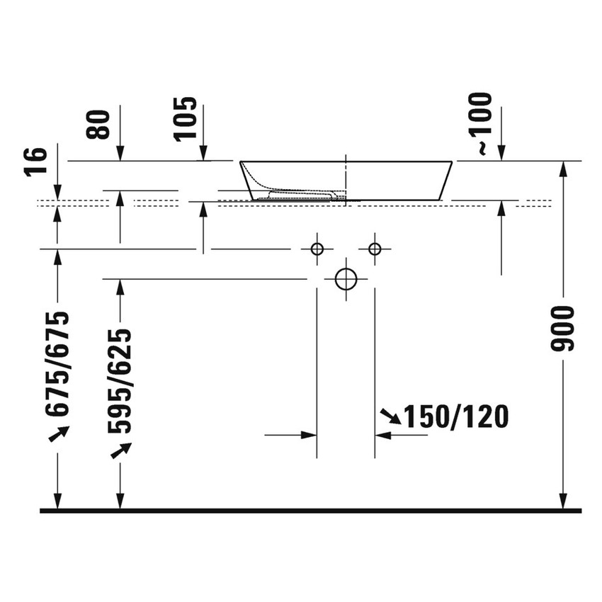 Immagine di Duravit CAPE COD bacinella da appoggio soprapiano L.55 P.40 cm senza troppopieno, interno bianco finitura lucido, esterno colore bianco finitura opaco 2347552600