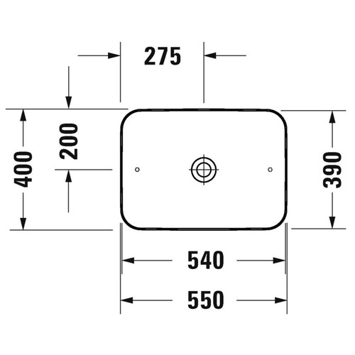 Immagine di Duravit CAPE COD bacinella da appoggio soprapiano L.55 P.40 cm senza troppopieno, WonderGliss, interno colore bianco finitura lucido, esterno colore bianco finitura opaco 23475526001
