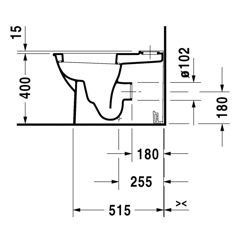 Immagine di Duravit DARLING NEW vaso monoblocco a pavimento a cacciata, senza cassetta e senza sedile, fabbisogno di acqua di risciacquo 4,5 l, UWL classe 1, colore bianco 2138090000