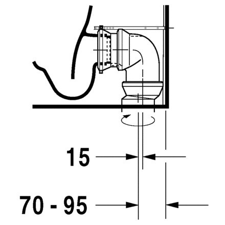 Immagine di Duravit DARLING NEW vaso monoblocco a pavimento a cacciata, senza cassetta e senza sedile, fabbisogno di acqua di risciacquo 4,5 l, UWL classe 1, colore bianco 2138090000