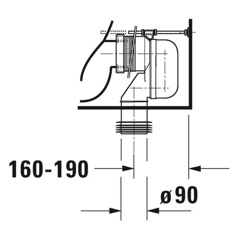 Immagine di Duravit DARLING NEW vaso monoblocco a pavimento a cacciata, senza cassetta e senza sedile, fabbisogno di acqua di risciacquo 4,5 l, UWL classe 1, colore bianco 2138090000