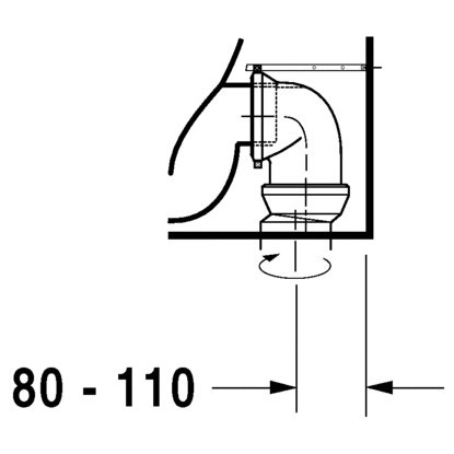 Immagine di Duravit DARLING NEW vaso a pavimento, a cacciata, a filo parete, con scarico orizzontale, fabbisogno di acqua di risciacquo 4,5 l, UWL classe 1, colore bianco 2139090000