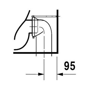 Immagine di Duravit DARLING NEW vaso a pavimento, a cacciata, a filo parete, con scarico orizzontale, fabbisogno di acqua di risciacquo 4,5 l, UWL classe 1, colore bianco 2139090000