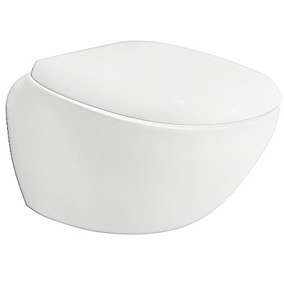 Immagine di Pozzi Ginori Easy.02 vaso sospeso Rimfree con sedile in termoindurente, bianco 42355000