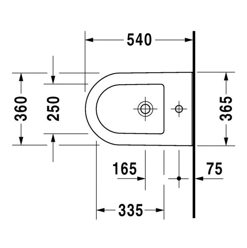 Immagine di Duravit DARLING NEW bidet sospeso monoforo, con troppopieno, con bordo per rubinetteria, colore bianco 2249150000