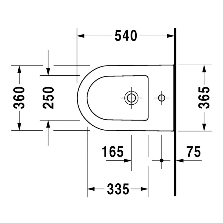 Immagine di Duravit DARLING NEW bidet sospeso monoforo, con troppopieno, con bordo per rubinetteria, colore bianco 2249150000
