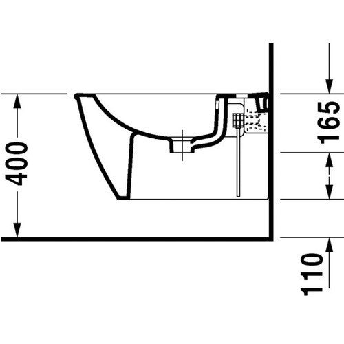 Immagine di Duravit DARLING NEW bidet sospeso monoforo, con troppopieno, con bordo per rubinetteria, colore bianco 2249150000