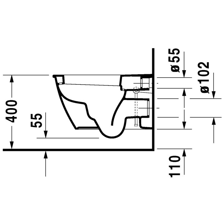 Immagine di Duravit DARLING NEW vaso sospeso a cacciata, senza sedile, fabbisogno di acqua di risciacquo 4,5 l, UWL classe 1, colore bianco 2545090000