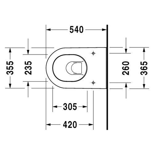 Immagine di Duravit DARLING NEW vaso sospeso a cacciata, senza sedile, fabbisogno di acqua di risciacquo 4,5 l, UWL classe 1, HygieneGlaze, colore bianco 2545092000