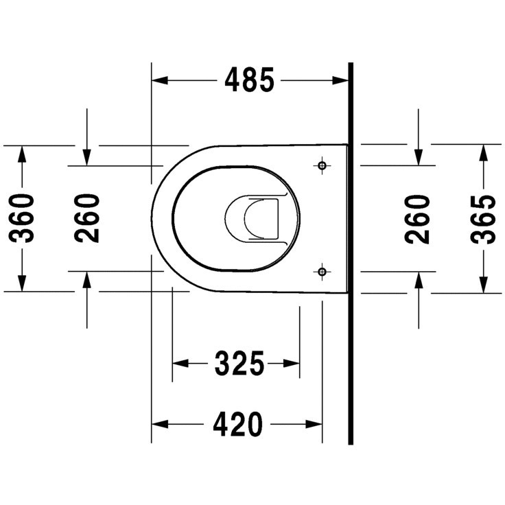 Immagine di Duravit DARLING NEW vaso sospeso Compact a cacciata, senza sedile, fabbisogno di acqua di risciacquo 4,5 l, UWL classe 1, WonderGliss, colore bianco 25490900001