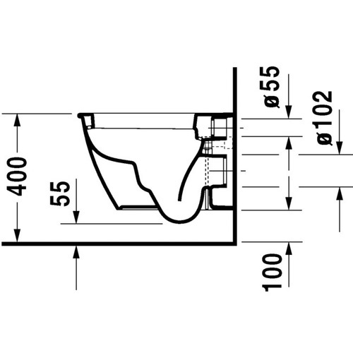 Immagine di Duravit DARLING NEW vaso sospeso Compact a cacciata, senza sedile, fabbisogno di acqua di risciacquo 4,5 l, UWL classe 1, WonderGliss, colore bianco 25490900001