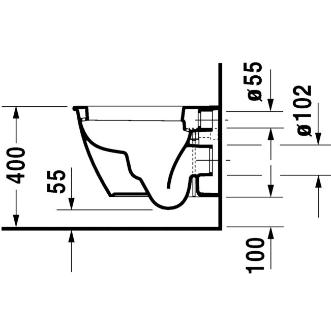 Immagine di Duravit DARLING NEW vaso sospeso Compact a cacciata, senza sedile, fabbisogno di acqua di risciacquo 4,5 l, UWL classe 1, WonderGliss, colore bianco 25490900001