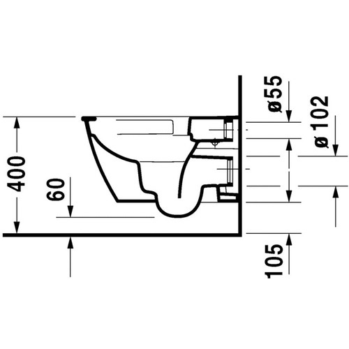Immagine di Duravit DARLING NEW vaso sospeso Rimless®, a cacciata, senza brida, senza sedile, fabbisogno di acqua di risciacquo 4,5 l, UWL classe 1, colore bianco 2557090000