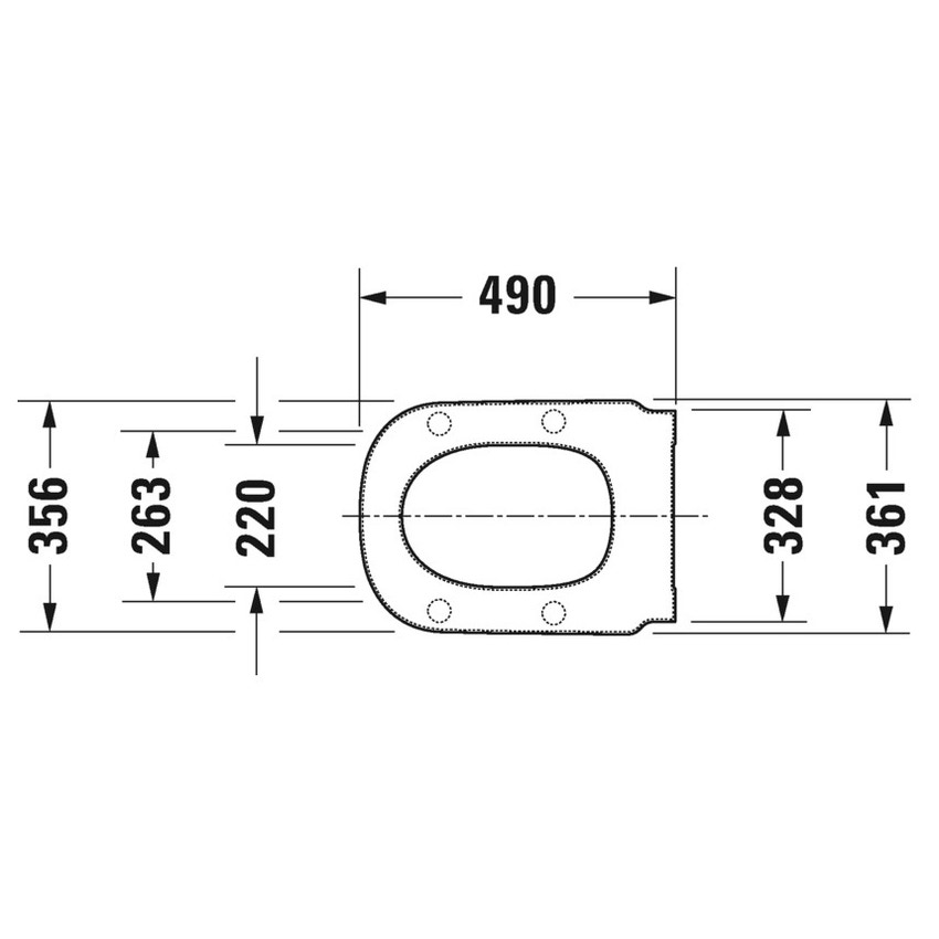 Immagine di Duravit D-CODE sedile senza coperchio per vaso Vital, versione allungata, senza chiusura rallentata, con cerniere in acciaio inox, colore bianco 0060710000
