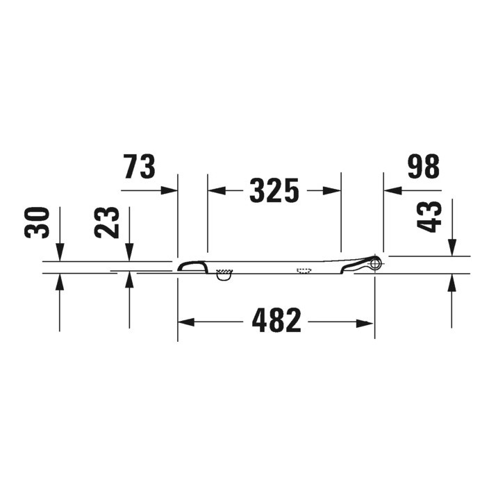 Immagine di Duravit D-CODE sedile senza coperchio per vaso Vital, versione allungata con gommini ad angolo, senza chiusura rallentata, con cerniere continue in acciaio inox, colore bianco 0060910000