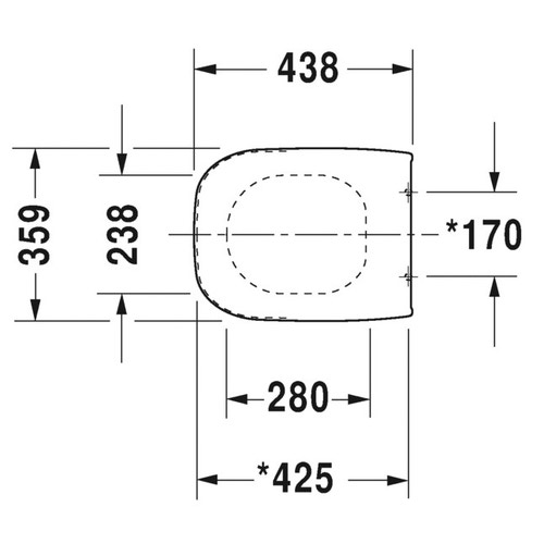 Immagine di Duravit D-CODE sedile con coperchio per vaso sospeso Compact, cerniere in plastica, con chiusura rallentata, colore bianco 0067390099