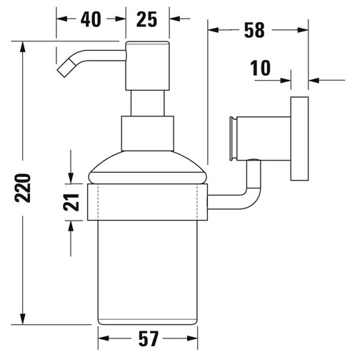 Immagine di Duravit D-CODE dispenser portasapone, vetro satinato, per installazione a parete, finitura cromo 0099161000