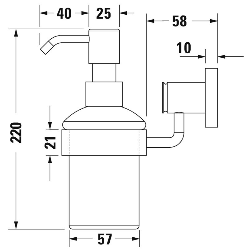 Immagine di Duravit D-CODE dispenser portasapone, vetro satinato, per installazione a parete, finitura cromo 0099161000