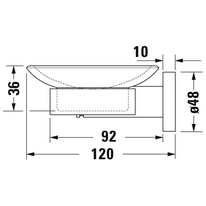Immagine di Duravit D-CODE portasapone satinato con piattino a destra, finitura cromo 0099181000