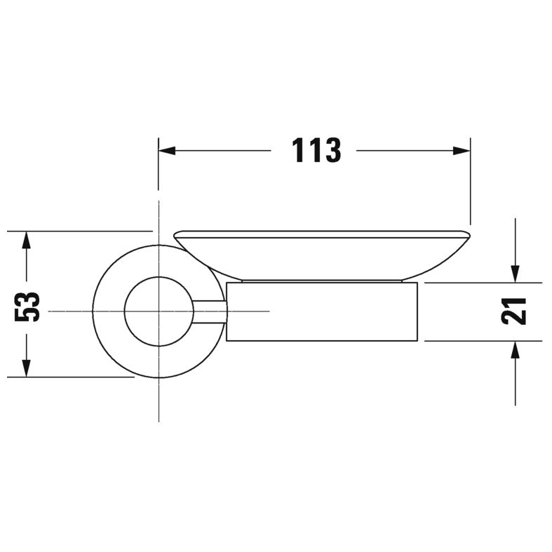 Immagine di Duravit D-CODE portasapone satinato con piattino a destra, finitura cromo 0099181000