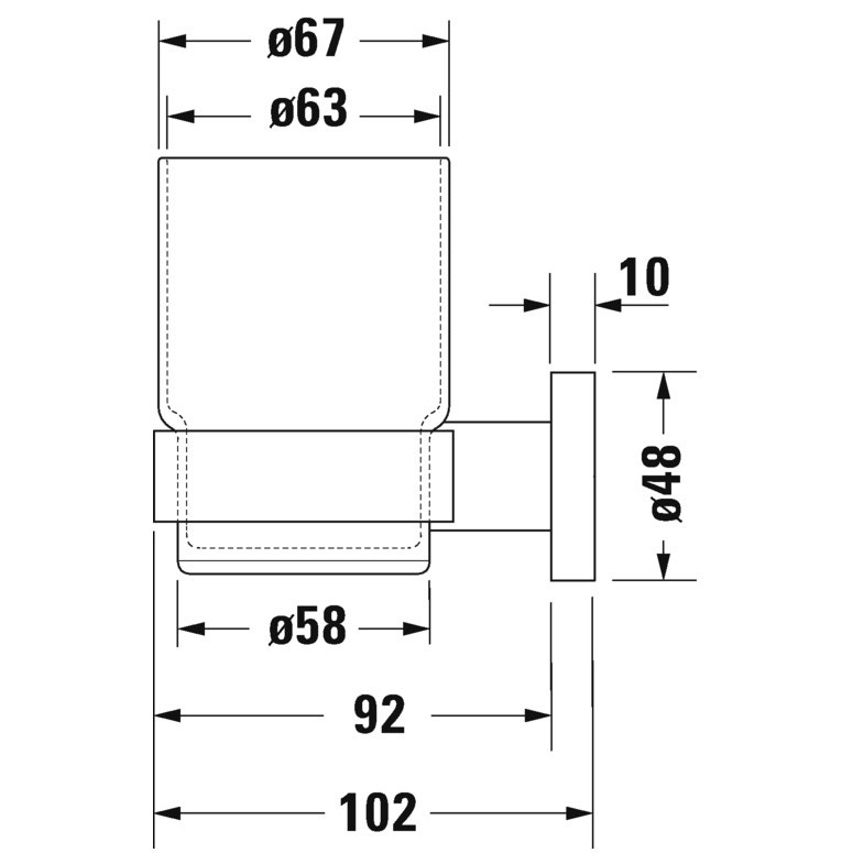 Immagine di Duravit D-CODE portabicchiere satinato, bicchiere a destra, finitura cromo 0099201000