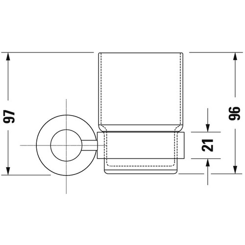 Immagine di Duravit D-CODE portabicchiere satinato, bicchiere a destra, finitura cromo 0099201000