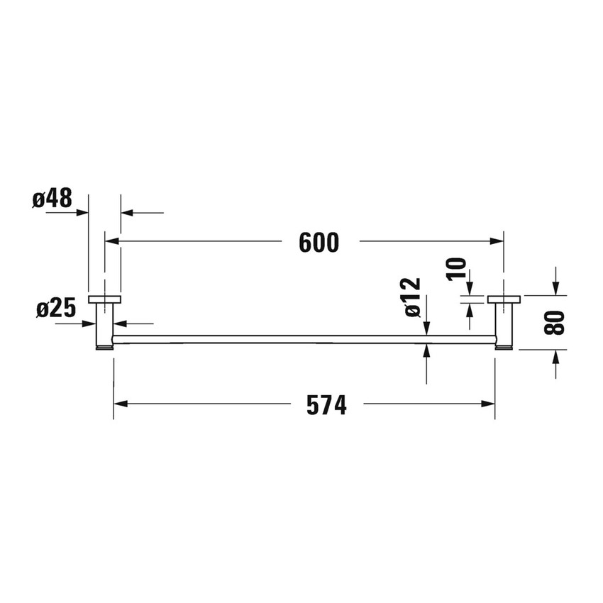 Immagine di Duravit D-CODE portasciugamani 65 cm, finitura cromo 0099241000