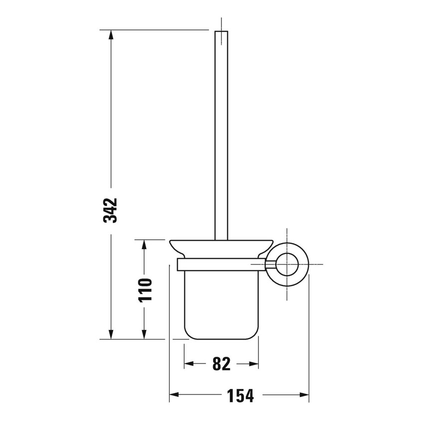 Immagine di Duravit D-CODE portascopino per installazione a parete, vetro satinato, finitura cromo 0099271000